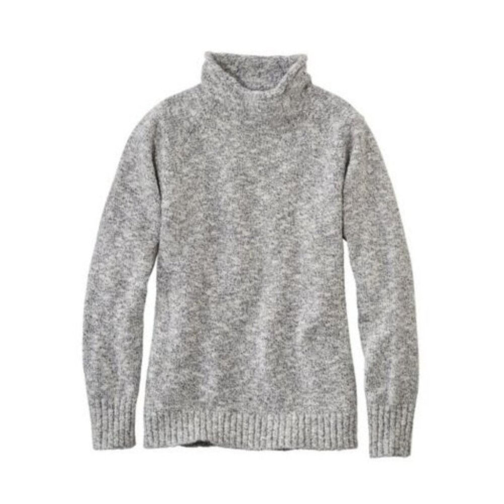 LL Bean Cotton Ragg Sweater Funnel Neck Pullover